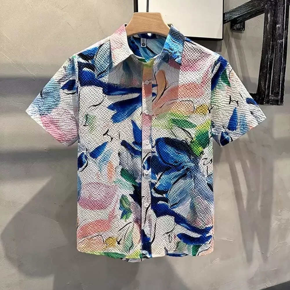 Multicolor Abstract Art Print Shirt